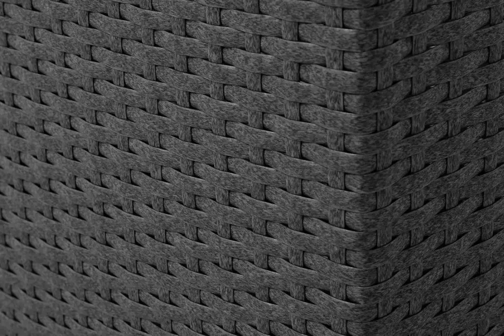 "Лунго" кашпо для цветов большое плетеное из искусственного ротанга, цвет графит