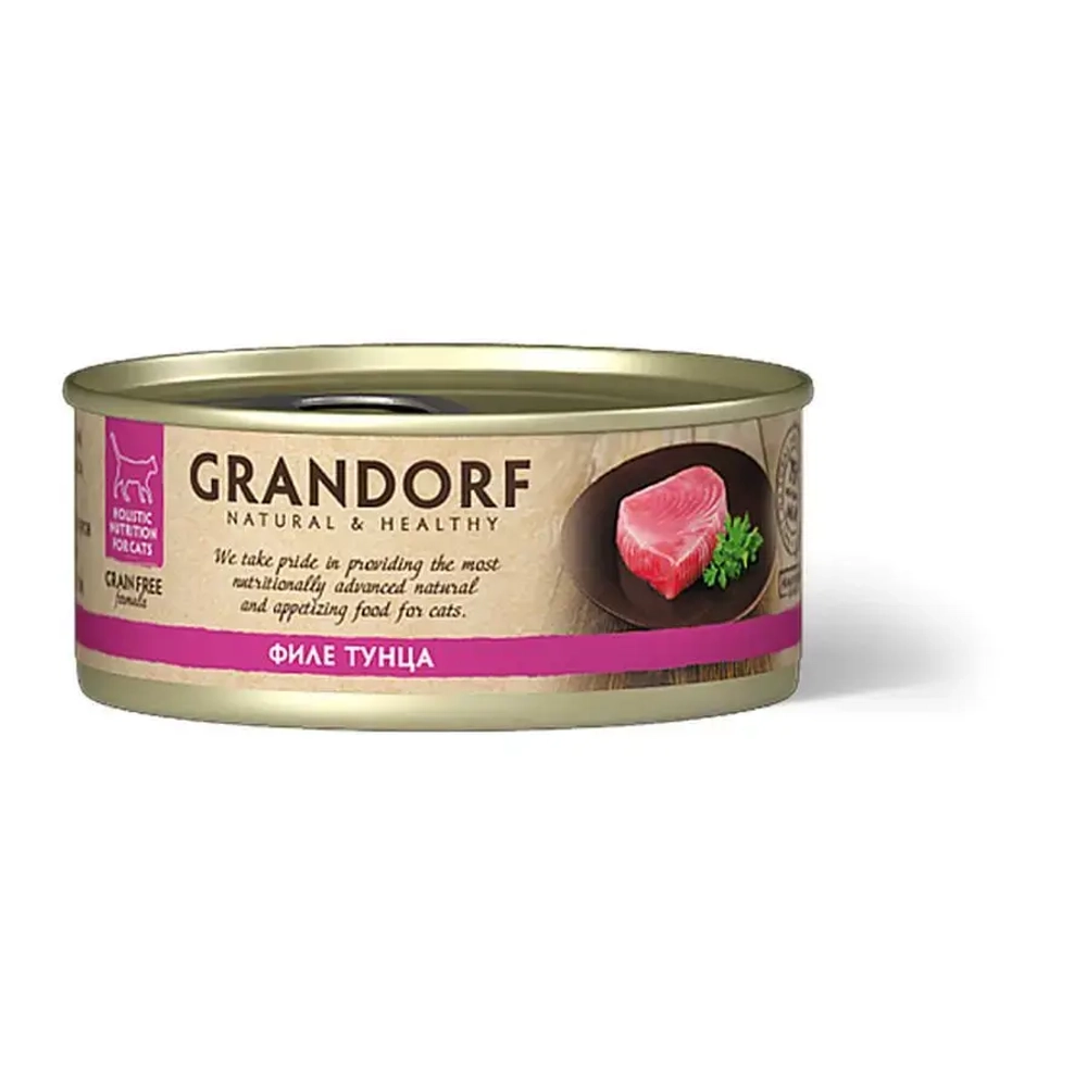 Grandorf tuna in broth влажный корм для кошек, филе тунца - 70 г