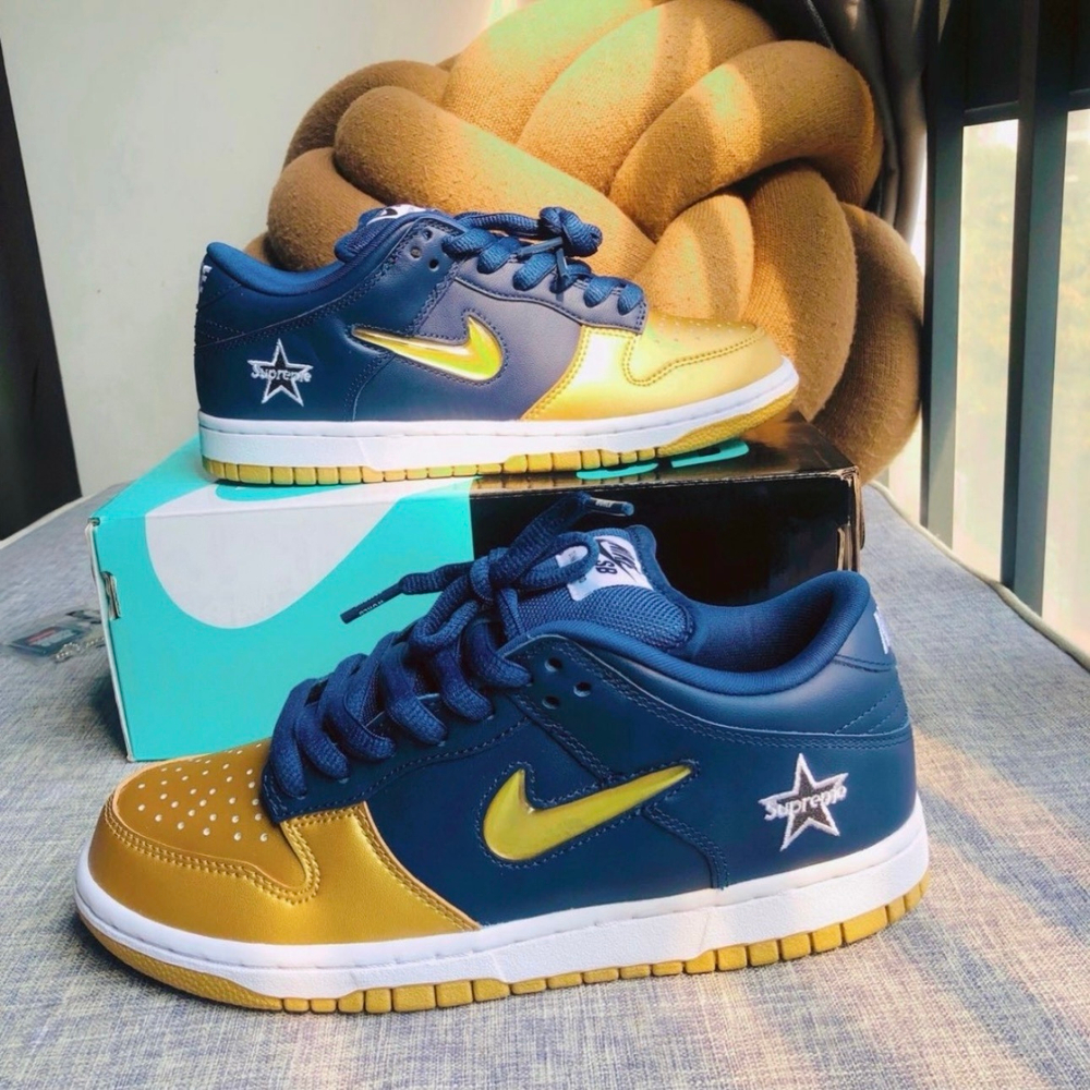 Nike SB Dunk Low Supreme Jewel Swoosh Gold