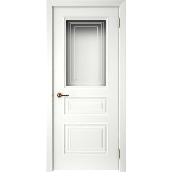 Фото межкомнатной двери эмаль Текона Смальта 44 белая остеклённая