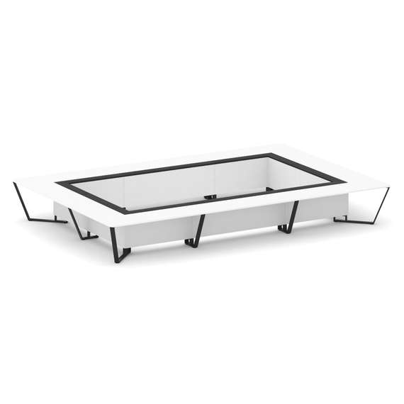 Steel Meet Стол переговорный прямоугольный KMK-PR.B.SP-26K2 Белый Бриллиант/Графит Глянец/Металл Чер