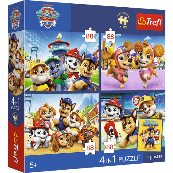 Pazl \ Puzzle \ Пазлы Puzzles - "4x88" - Trefl Premium Plus Kids - Dog Guard / Viacom PAW Patrol