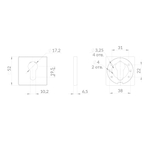 Накладка под цилиндр ET.K.EST.Q52 SSG-39 сатинированное золото
