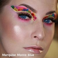 Ярко голубые линзы Marquise Mocco blue / Для светлых и темных глаз
