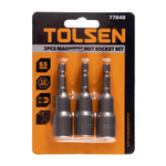 TOLSEN (TT77848) Набор головок для шуруповерта шестигранных 1/4", 13 мм, 65 мм, магнитных, 3 предмета