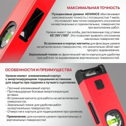 Уровень строительный магнитный P.I.T. (400мм, 3 капсулы, коробчатый, 1мм/м)