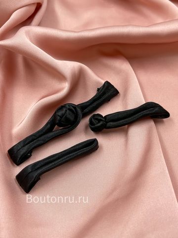 Застежка клевант узел черная (китайская пуговица)