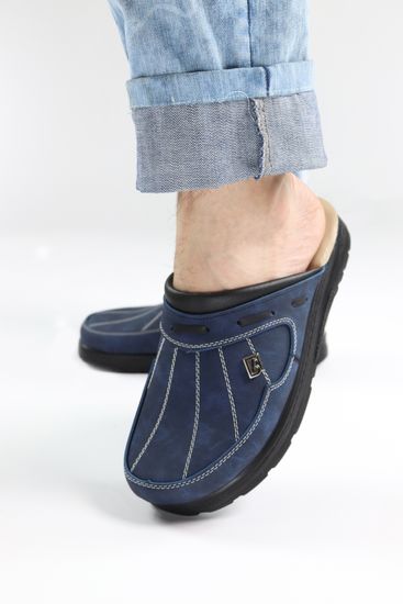 500 | "Ivan" | Темно-синие мужские медицинские сабо с закрытым носом
