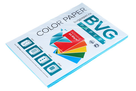 Бумага для офисной техники цветная intensive голубая А4 80г/м2 100л BVG