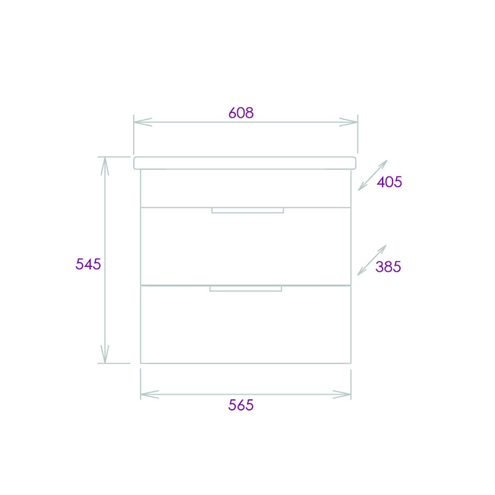 Тумба подвесная Onika Легран 60.13 (2 ящика) Дуб галифакс (106117)