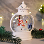 Сувенир новогодний с подсветкой "Лампа. Веселый вечер" 7*4*13см, белый