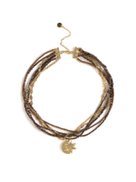 Колье "Sun And Moon" из гематита Gold