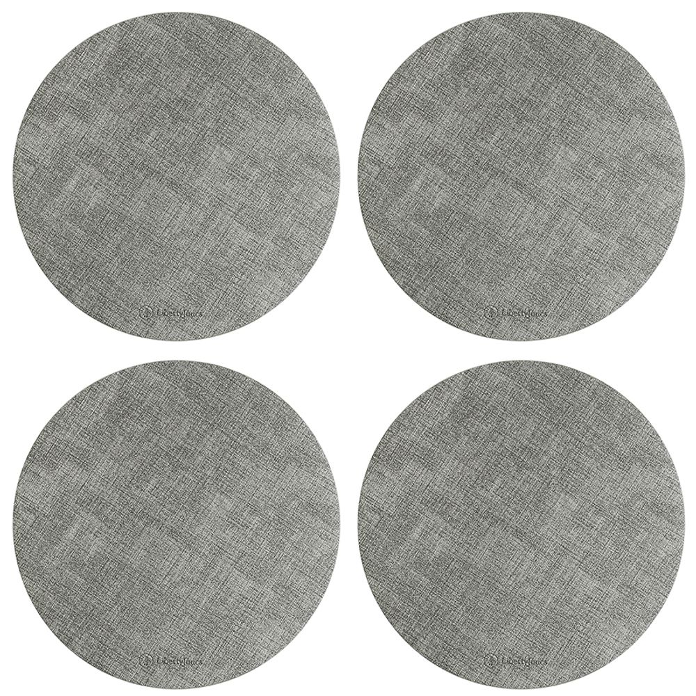 Набор из 4-х сервировочных салфеток Leanera, Ø35 см, серые