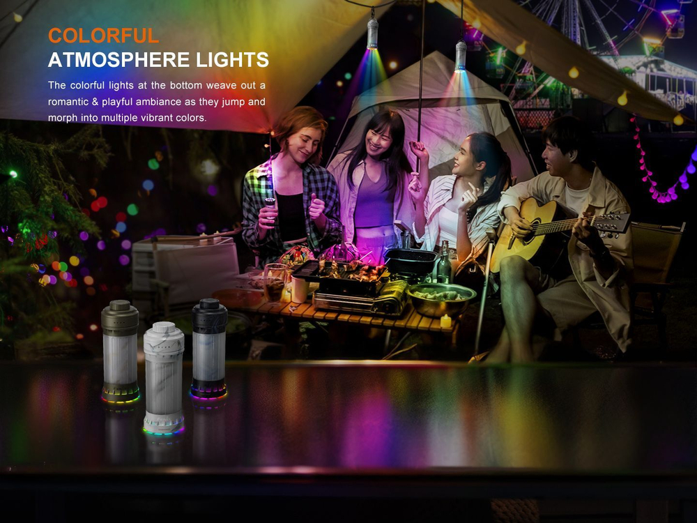 Фонарь Fenix CL22R черный (Type-C) для кемпинга, туризма, как универсальный, свет вокруг, цветная по