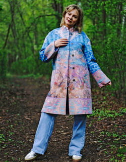 Пальто "Весна", по мотивам пейзажа «Весна в Крыму» русского живописца Роберта Фалька