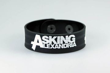 Браслет Asking Alexandria лого + надпись белые