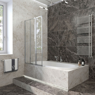 Шторка на ванну Veconi Palau PL-73L, 900x1500, хром, стекло прозрачное