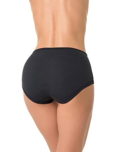 Высокие трусики plus size с кружевной вставкой (Размер: L) (Цвет: темно-синий)