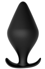 Черная анальная пробка PLUG WITH T-HANDLE - 11 см. (Цвет: черный)