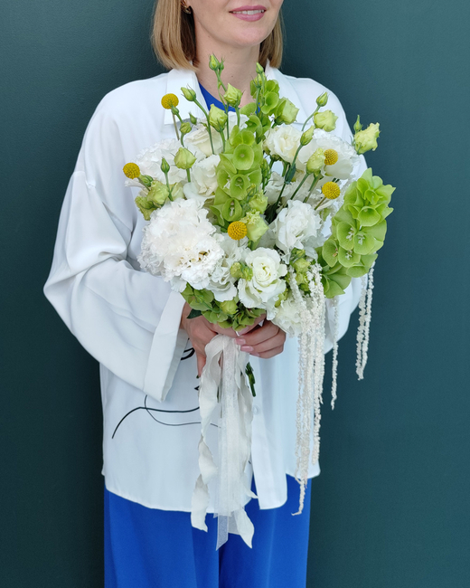 Свадебный букет в зеленых тонах(00303)