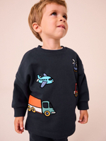 Лонгслив и джоггеры в комплекте для мальчика Next N71-155, Темно-синий