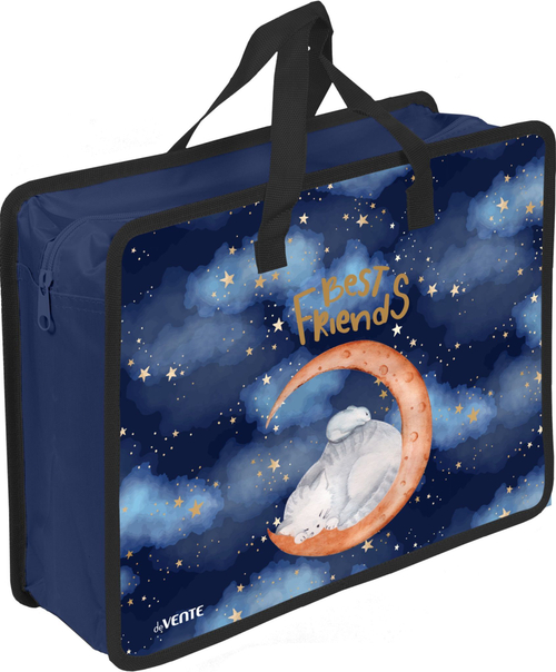 Папка А4 пластик молния сверху/ручки тесьма/бок 10см "Best Friends" DEVENTE 8054343