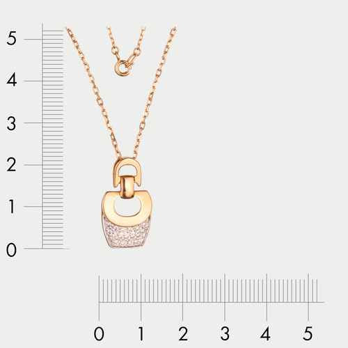Женское колье с фианитами из розового золота 585 пробы (арт. ко4486)