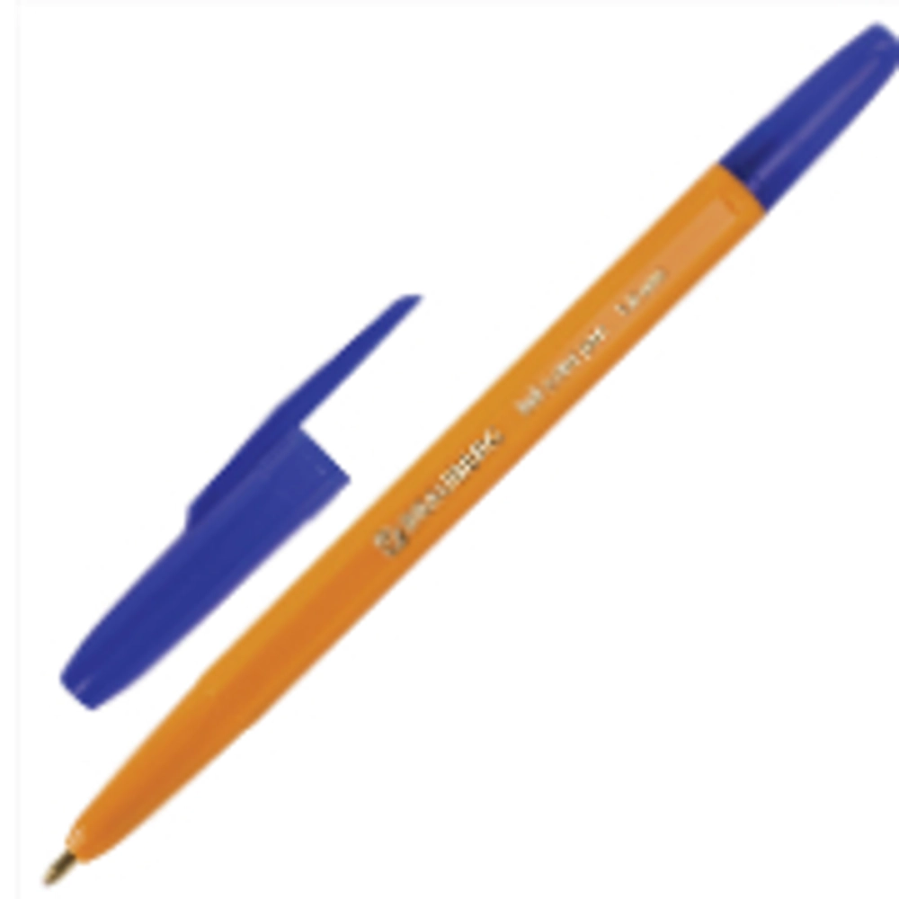 Ручка шариковая Brauberg «Carina Orange» пишущий узел 1мм корпус оранжевый синий стержень (100/50/600)
