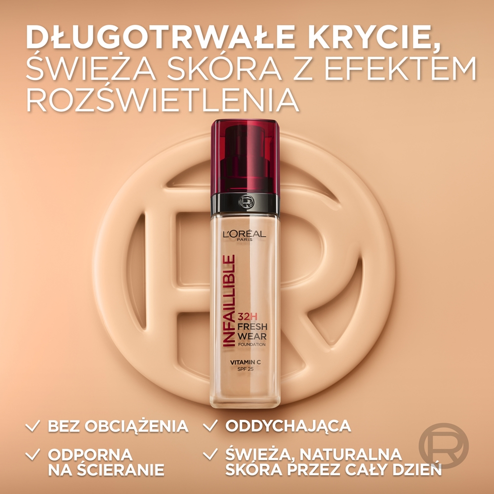 L’Oreal Paris Infaillible 32H Fresh Wear - Долговременное тонирование в жидкой основе оттенок 220 NEUTRAL NEUTRE, 30 ml