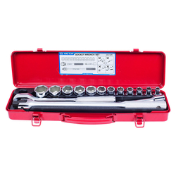 KING TONY (4501MR) Набор торцевых головок с принадлежностями 1/2", 6-гранные, 8-27 мм, 15 предметов