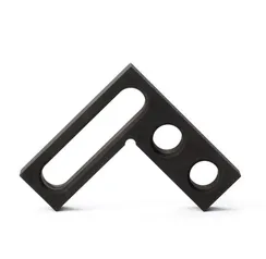 Плоский угол 1 паз+2 отв 80х80 мм D16, Слот-Стол