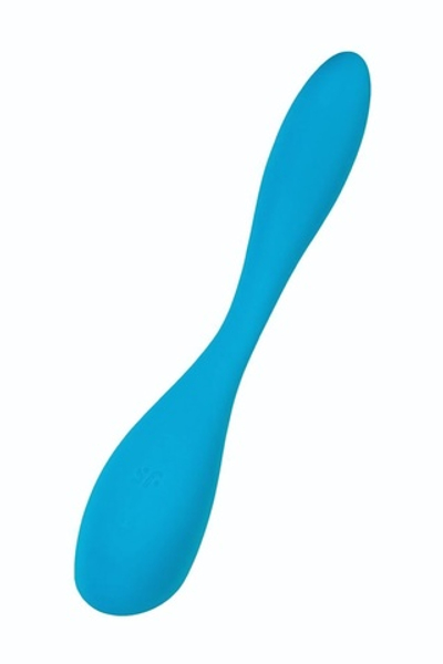 Синий гибкий вибратор Satisfyer G-Spot Flex 5+ - 19,6 см. (Цвет: синий)