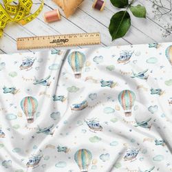 Ткань атлас самолёты вертолёты воздушные шары