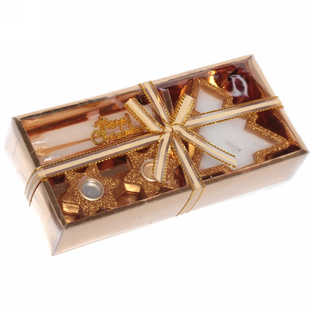 Свечи новогодние «Исполнение желаний» 18.5x8.5x4 см, золото