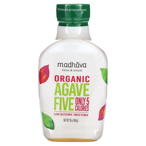 Madhava, Organic Agave Five, подсластитель с низким гликемическим индексом, 454 г (16 унций)