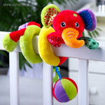 2593671 Растяжка - спираль мягкая с погремушкой на кроватку/коляску «Завитушки», виды МИКС