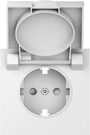 Donel S08 матовый белый накладка для розетки Schuko с заземлением, с крышкой, 16A 250 В~, серия DB