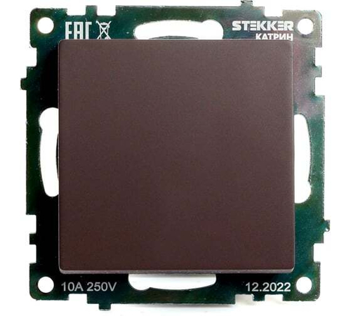 STEKKER Катрин Выключатель мех. СУ 1 кл. 10А индикатор шоколад GLS10-7103-04 49020