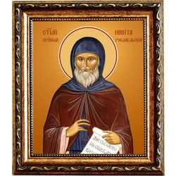 Никита Рославльский преподобный. Икона на холсте.