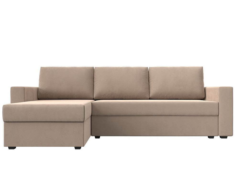 Диван угловой Траумберг Лайт левый угол, Бежевый, Велюр, 117151L