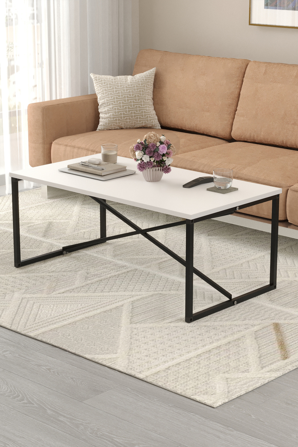 Журнальный столик HERMES 100х55 - белый