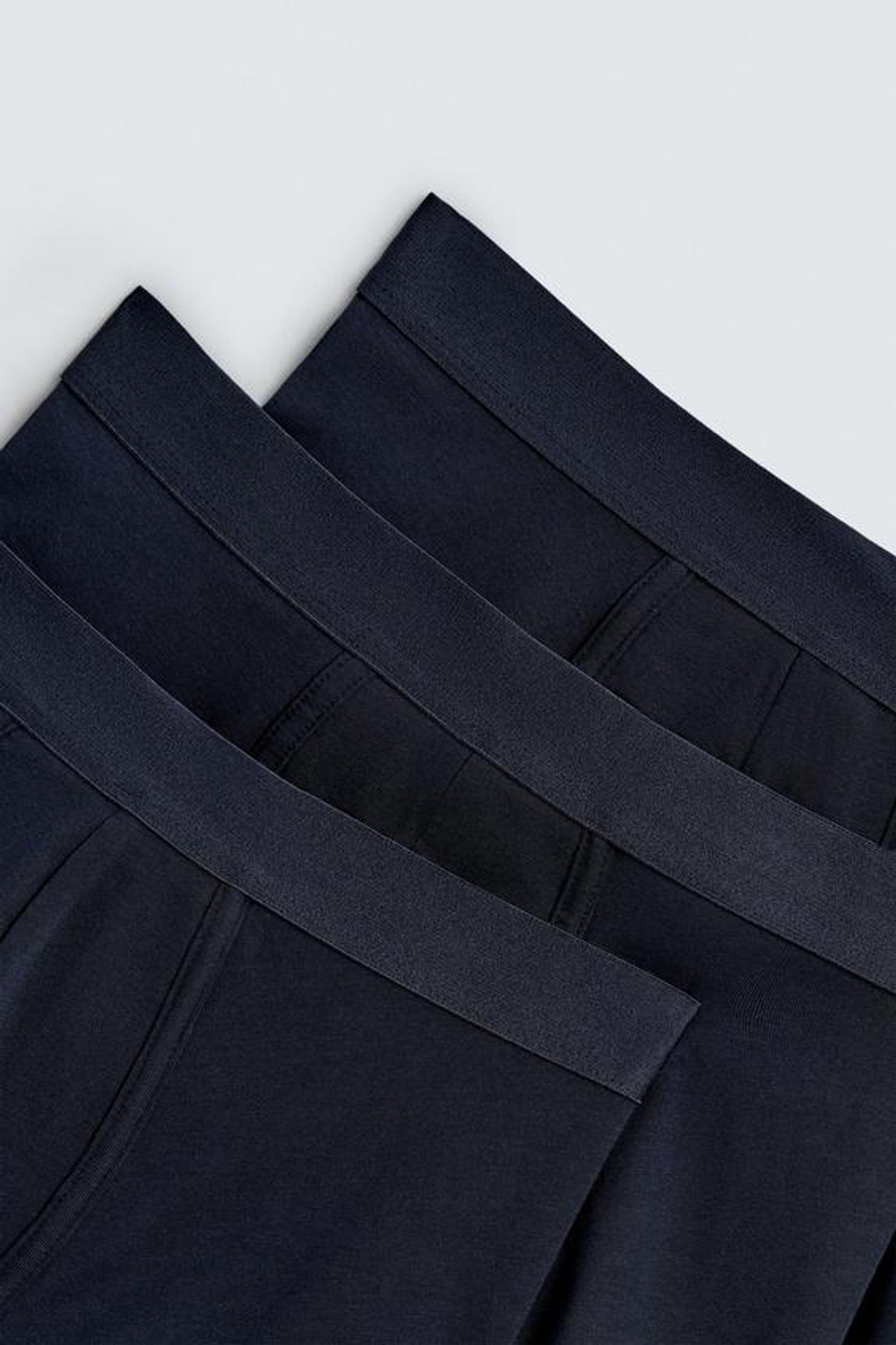 ZARA НАБОР ИЗ 3 БАЗОВЫХ ТРУСОВ-БОКСЕРОВ, МОРСКОЙ СИНИЙ