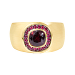 Кольцо с Гранатом и Рубинами, Эмаль, R0176-70/4