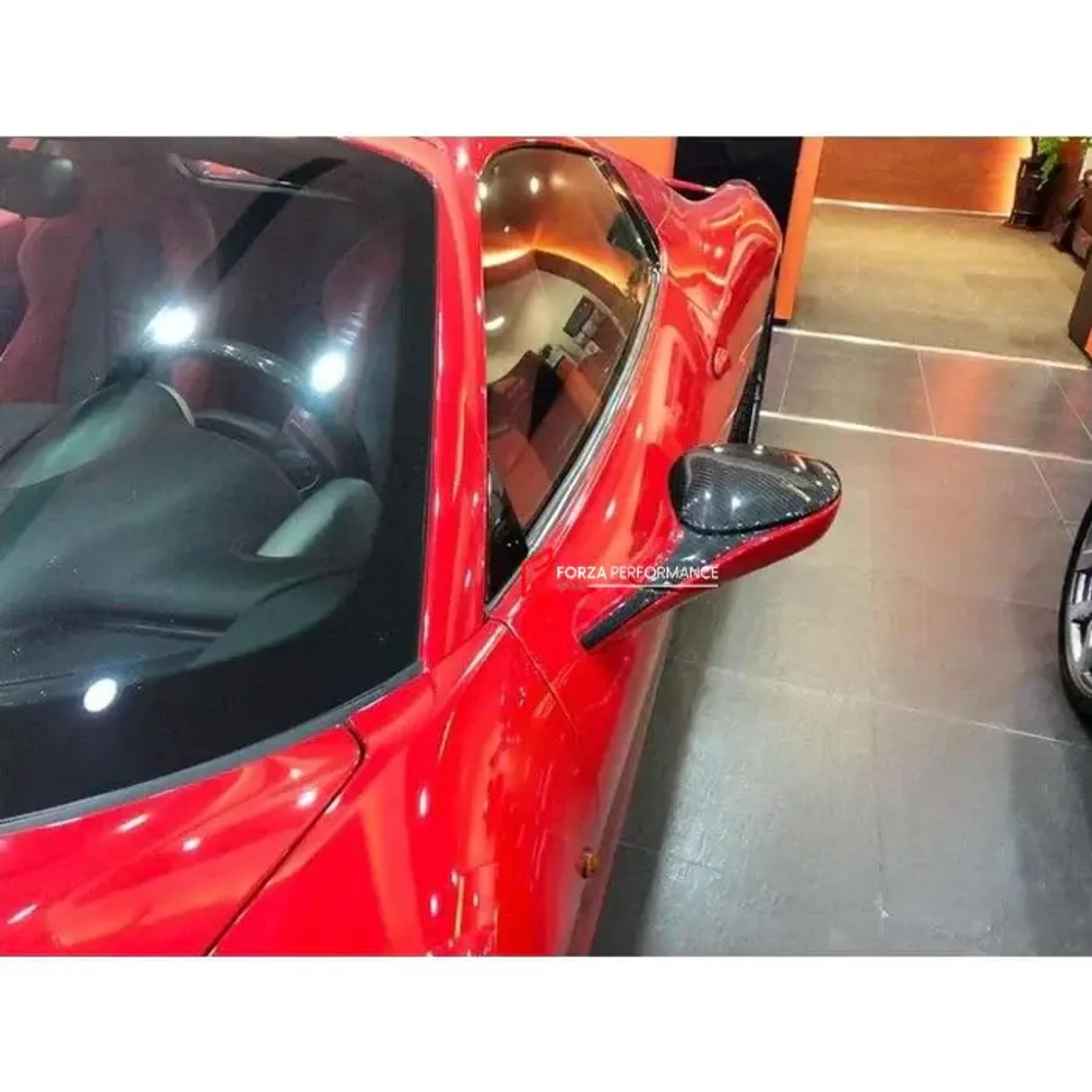 Карбоновые накладки на боковые зеркала для Ferrari 458 2009-2015 Феррари
