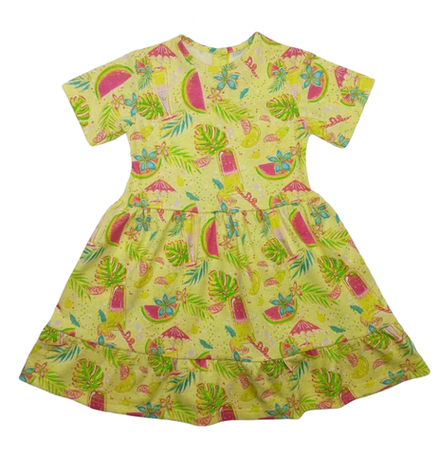 Платье 7076/6 тропики на желтом