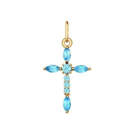 Подвеска из золота с топазами