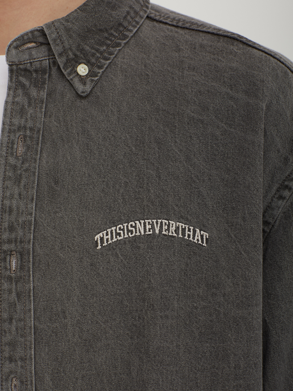Мужская Рубашка Washed Denim
