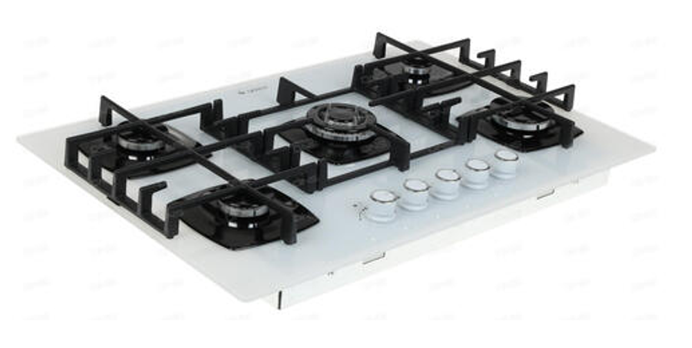 Поверхность варочная  Гефест СГ СН 2340 К12 (белое стекло, 5 конф.газ-кон)