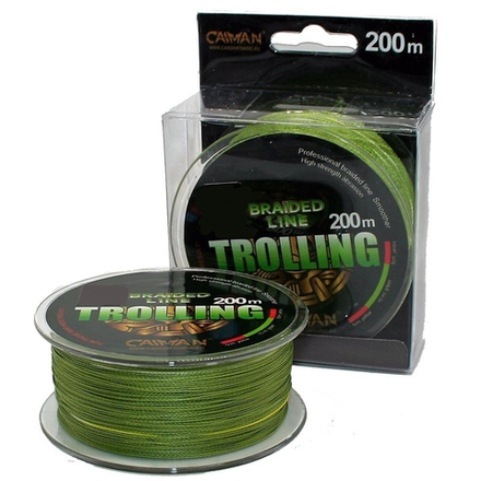 Шнур плетен. Caiman Trolling X4 Green 200m 0.35mm