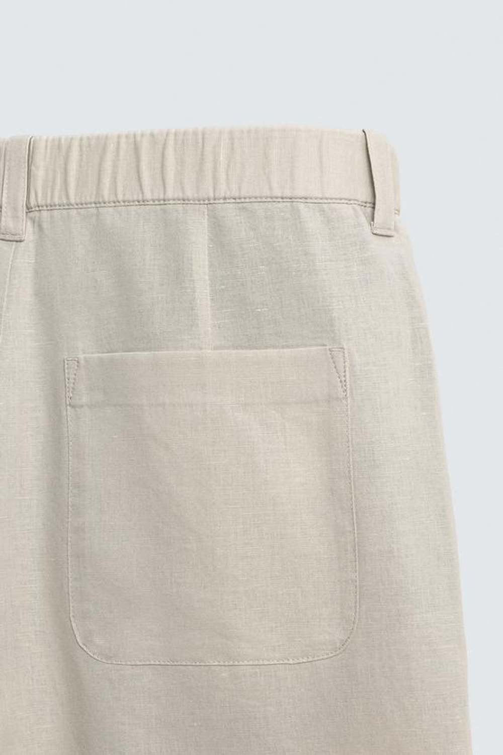 ZARA БРЮКИ STRAIGHT FIT ИЗ КОНОПЛИ И ХЛОПКА, ПЕСОЧНЫЙ